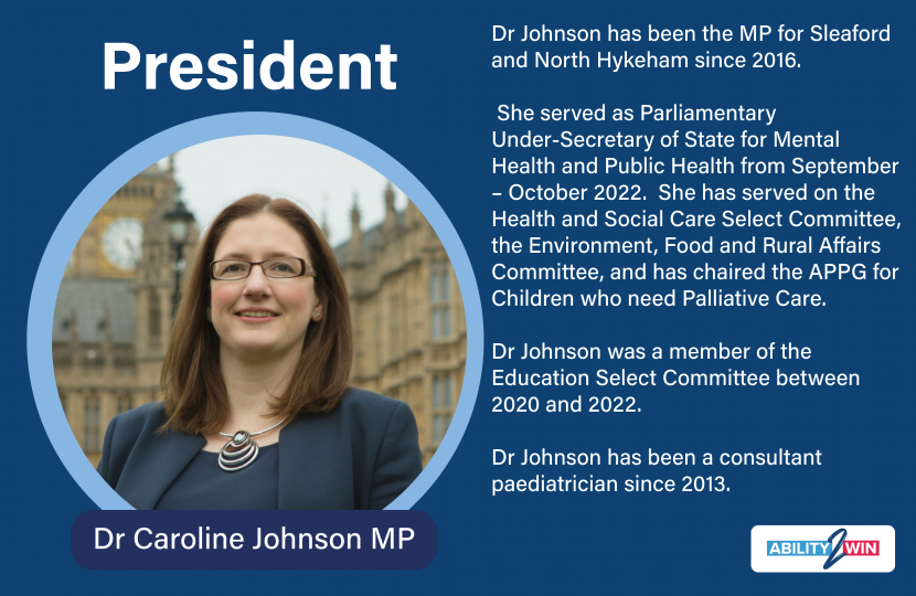 President, Dr Caroline Johnson MP